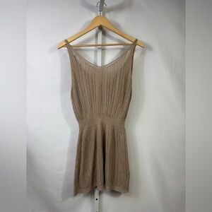 Tan Knit Sleeveless Dress